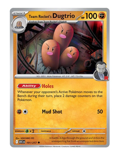 Team Rocket's Dugtrio #101/217 - Ascended Heroes