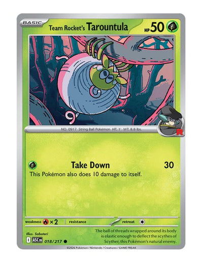 Team Rocket's Tarountula #018/217 Reverse Holo - Ascended Heroes