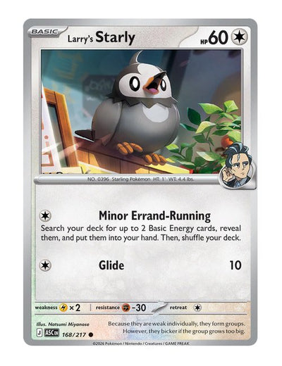 Larry's Starly #168/217 Reverse Holo - Ascended Heroes