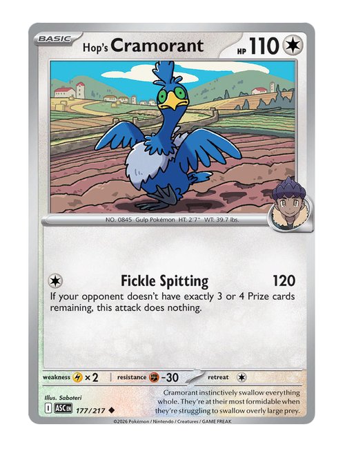 Hop's Cramorant #177/217 Reverse Holo - Ascended Heroes