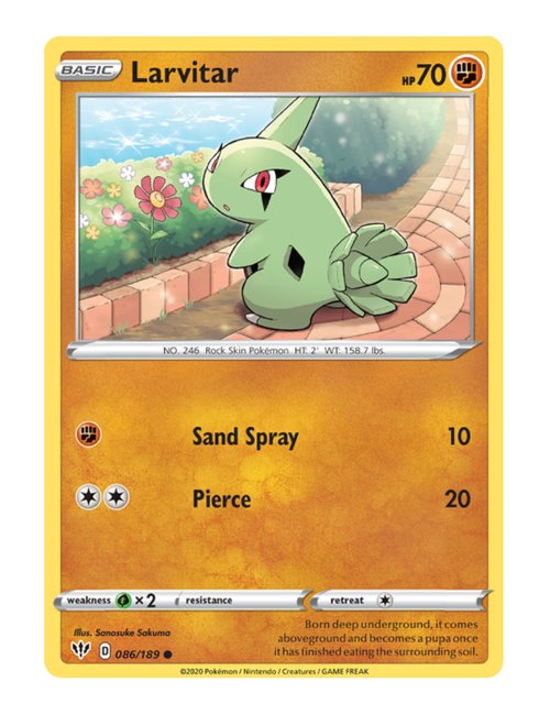 Larvitar #086/189 - Darkness Ablaze