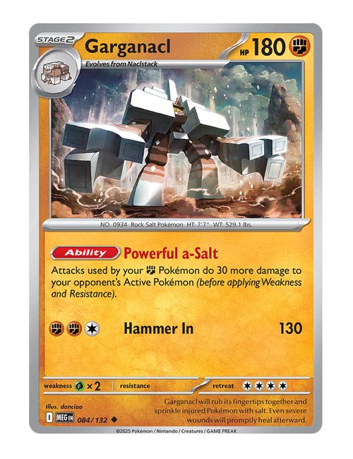 Garganacl #084/175 Reverse Holo - Mega Evolution