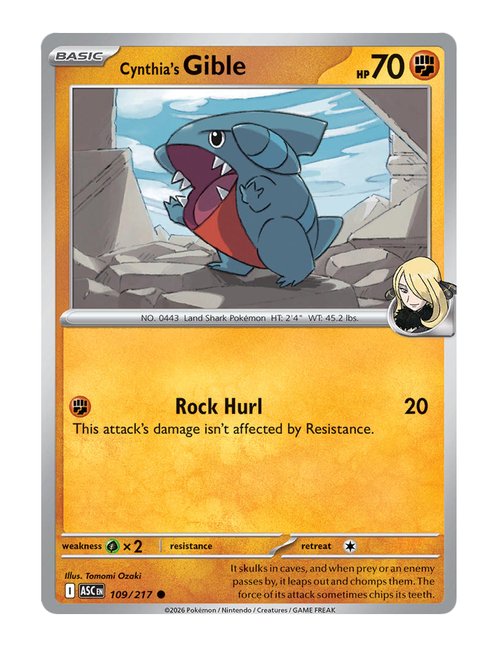 Cynthia's Gible #109/217 - Ascended Heroes