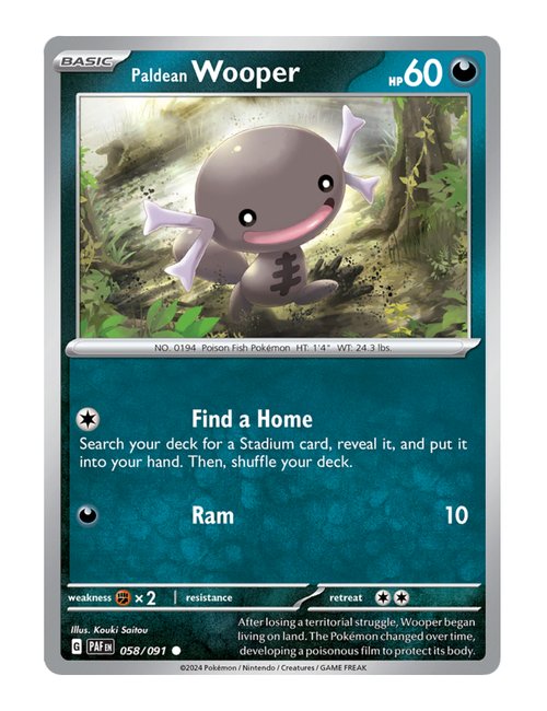 Paldean Wooper #058/091 Reverse Holo - Paldean Fates
