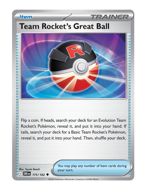 Team Rocket's Great Ball #175/182 Reverse Holo - Destined Rivals