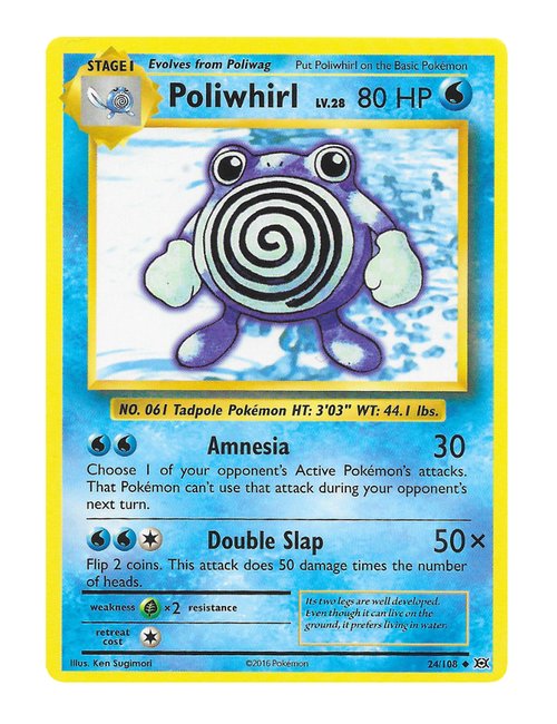 Poliwhirl Reverse Holo #24/108 - Evolutions