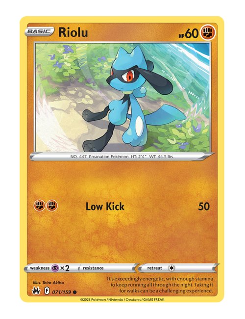 Riolu #71/160 Reverse Holo - Crown Zenith