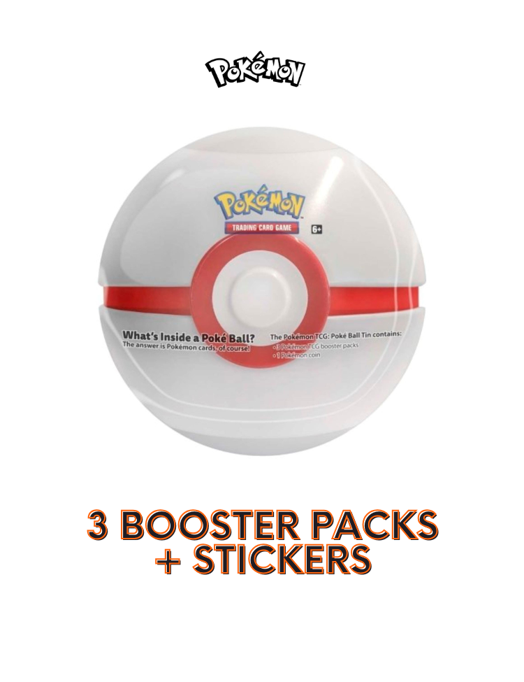PokeBall Tin - Premier Ball - 3 Booster Packs