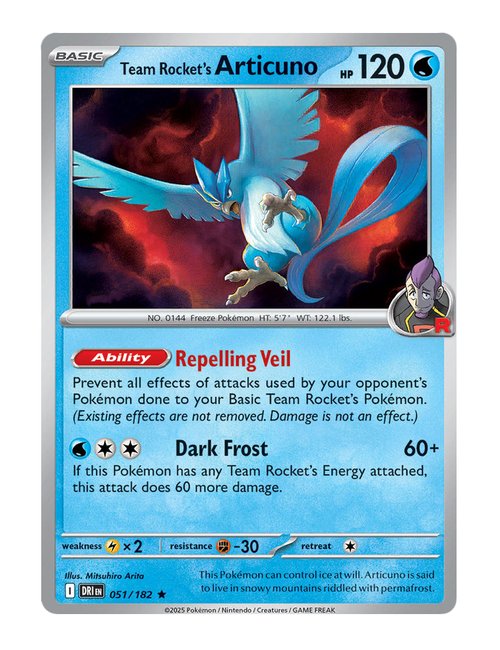 Team Rocket's Articuno #051/182 Holo - Destined Rivals