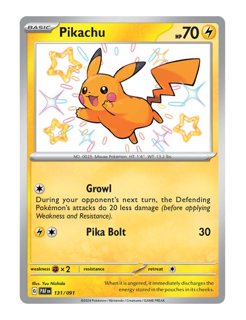 Pikachu #131/091 - Paldean Fates