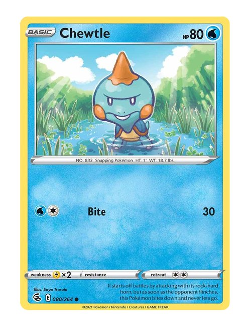 Chewtle #080/264 Reverse Holo - Fusion Strike