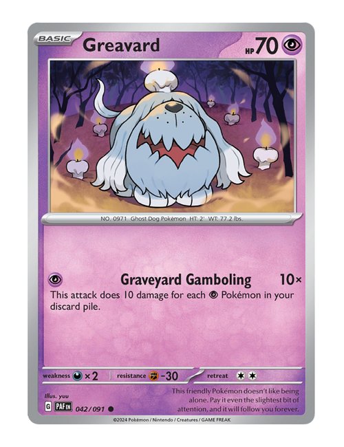 Greavard #042/091 Reverse Holo - Paldean Fates