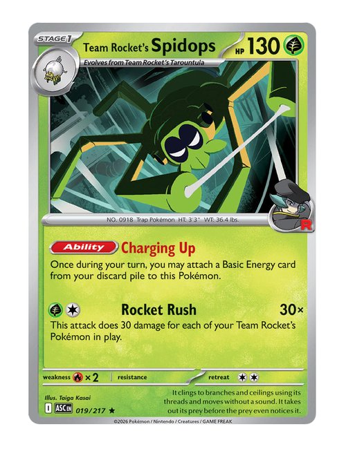 Team Rocket's Spidops #019/217 Holo - Ascended Heroes