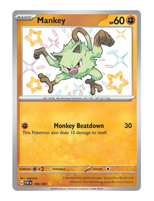 Mankey #169/091 - Paldean Fates