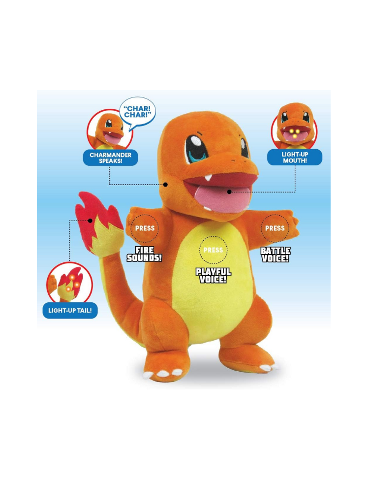 Charmander - Fire Action - Sesli ve Işıklı Peluş Oyuncak