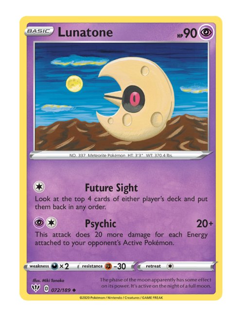 Lunatone #072/189 - Darkness Ablaze