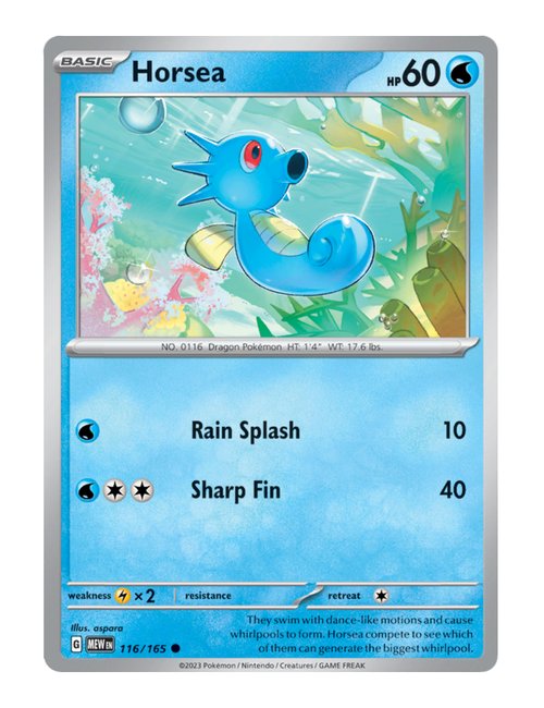 Horsea #116/165 Reverse Holo - 151