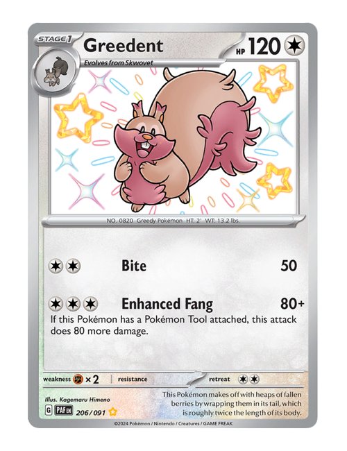 Greedent #206/091 - Paldean Fates
