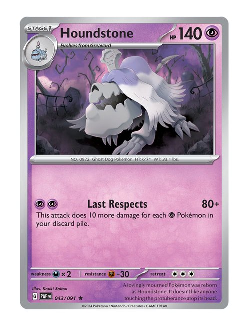 Houndstone #043/091 Holo - Paldean Fates