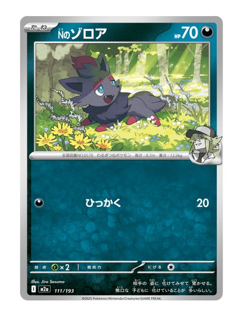 N's Zorua #111/193 - MEGA Dream ex