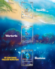 Squirtle - Wartortle - Blastoise (3 Kart) 151 İngilizce Set
