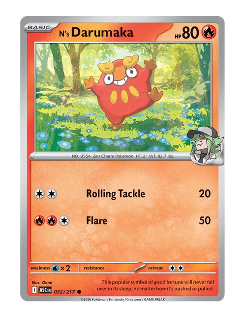 N's Darumaka #032/217 Reverse Holo - Ascended Heroes