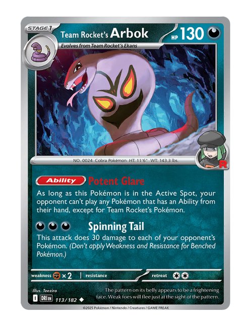 Team Rocket's Arbok #113/182 - Destined Rivals