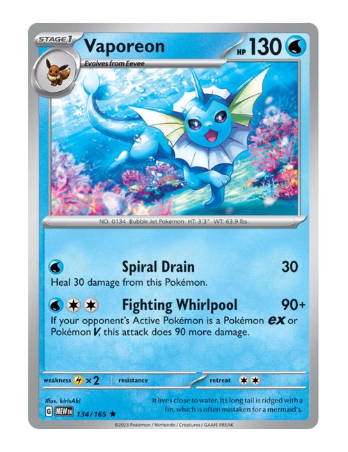 Vaporeon #134/165 Holo - 151