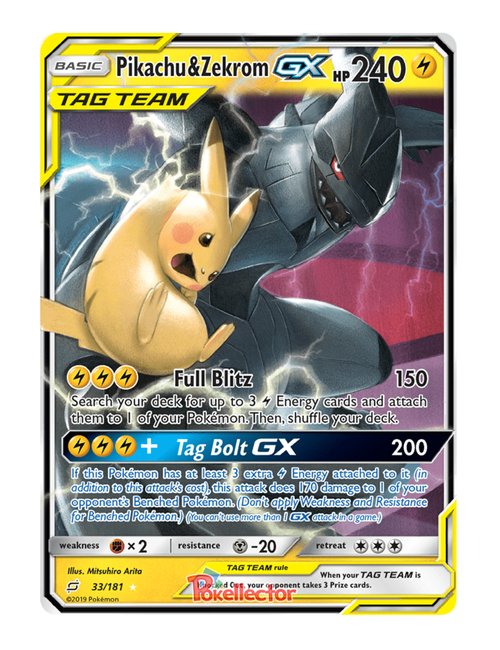 Pikachu & Zekrom GX #33/181 - Team Up