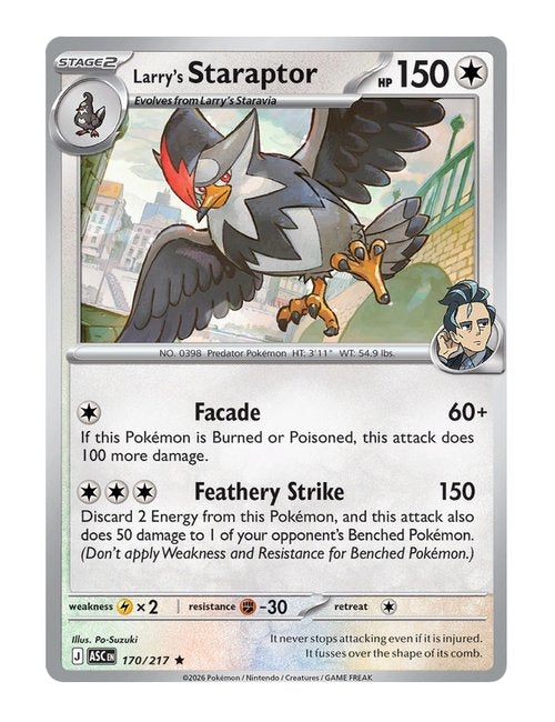 Larry's Staraptor #170/217 Reverse Holo - Ascended Heroes