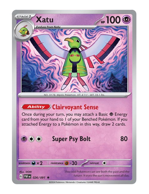 Xatu #026/091 Reverse Holo - Paldean Fates