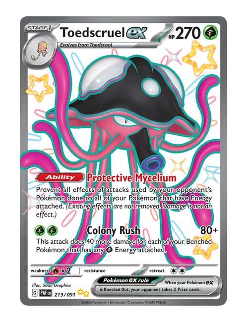 Toedscruel ex #213/091 - Paldean Fates