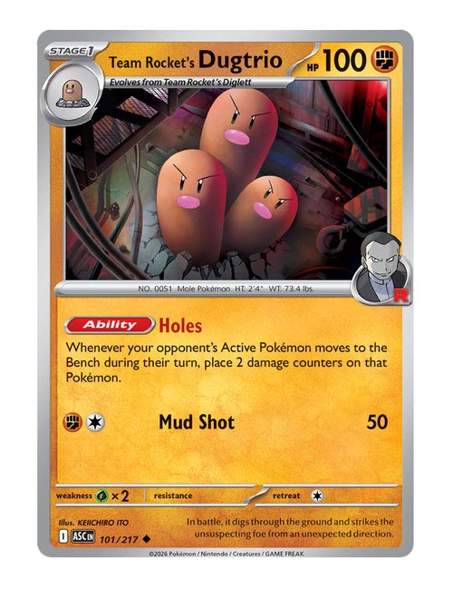 Team Rocket's Dugtrio #101/217 - Ascended Heroes