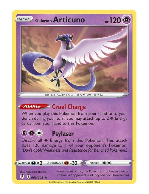 Galarian Articuno #63/203 - Evolving Skies