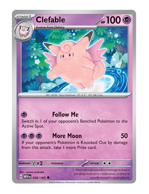 Clefable #036/165 Reverse Holo - 151