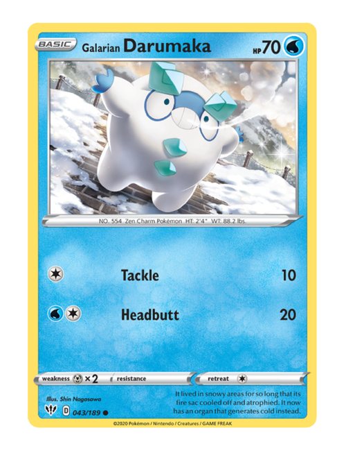 Galarian Darumaka #43/189 Reverse Holo - Darkness Ablaze