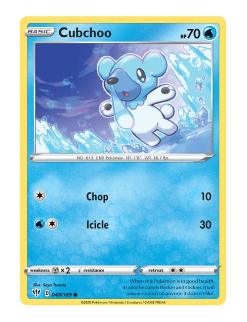 Cubchoo #48/189 Reverse Holo - Darkness Ablaze