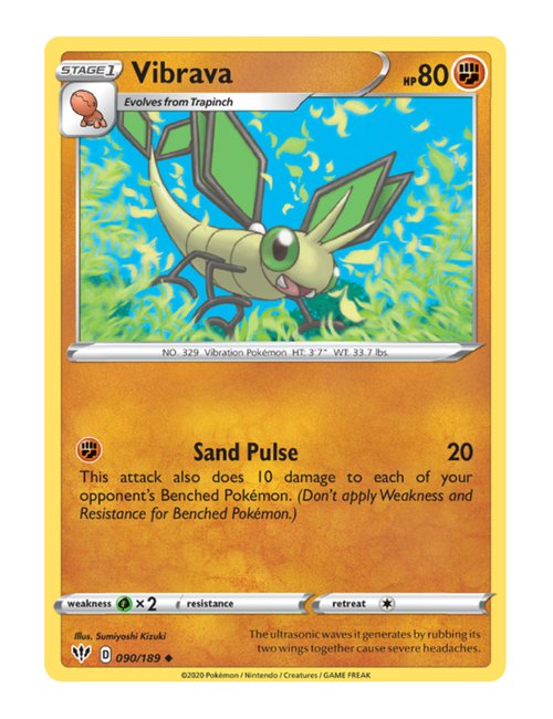 Vibrava #090/189 Reverse Holo - Darkness Ablaze