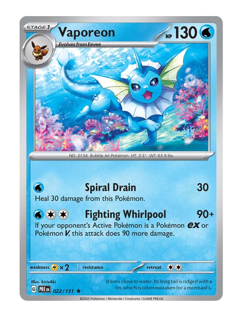 Vaporeon #022/131 Reverse Holo - Prismatic Evolutions