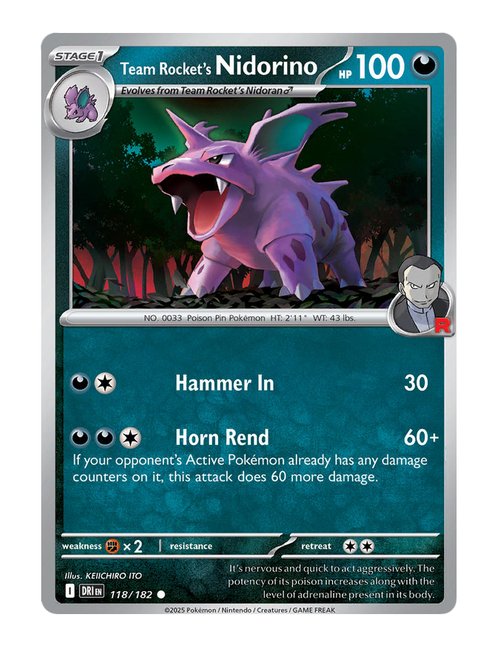 Team Rocket's Nidorino #118/182 - Destined Rivals