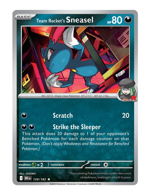 Team Rocket's Sneasel #128/182 Reverse Holo - Destined Rivals