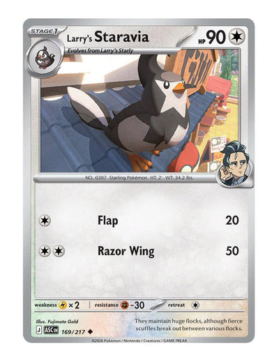 Larry's Staravia #169/217 Reverse Holo - Ascended Heroes