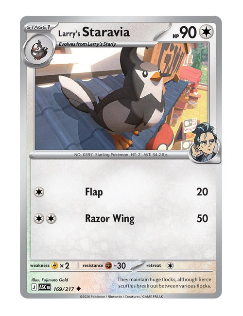 Larry's Staravia #169/217 Reverse Holo - Ascended Heroes
