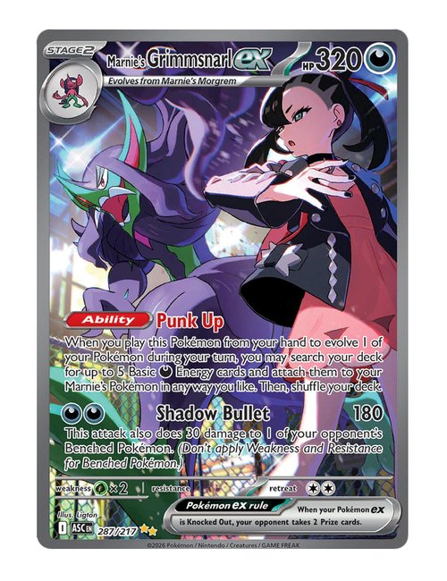 Marnie's Grimmsnarl ex #287/217 - Ascended Heroes