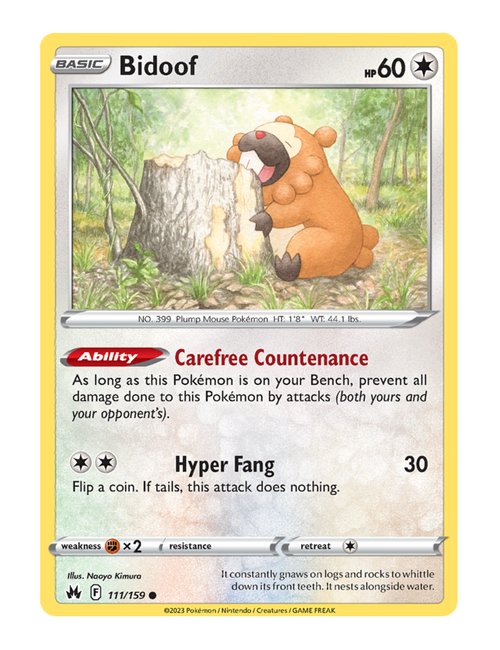 Bidoof #111/160 - Crown Zenith