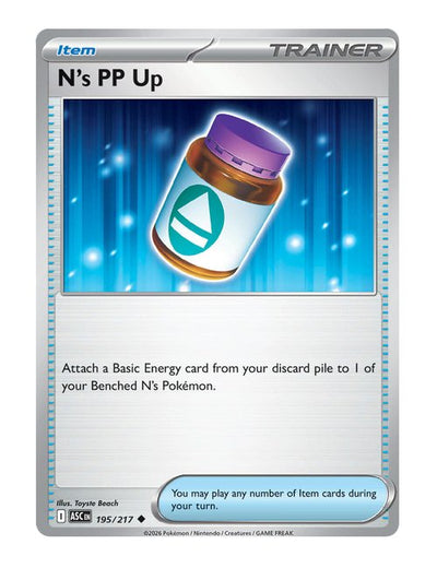 N's PP Up #195/217 Reverse Holo - Ascended Heroes