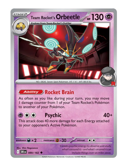Team Rocket's Orbeetle #089/182 - Destined Rivals