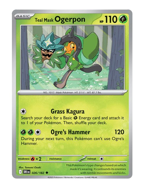 Teal Mask Ogerpon #026/182 Reverse Holo - Destined Rivals