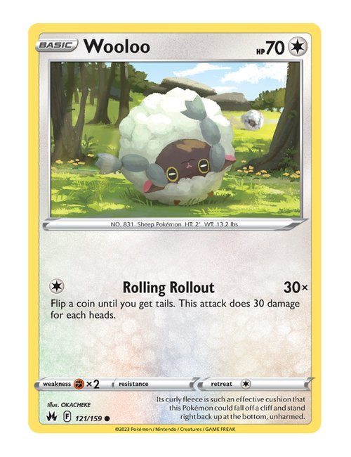 Wooloo #121/160 Reverse Holo - Crown Zenith