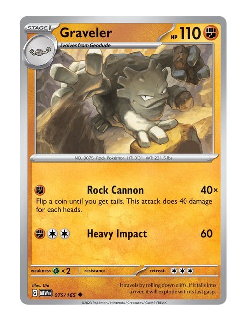 Graveler #075/165 Reverse Holo - Japanese 151